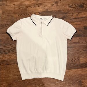 White Polo Shirt with Black Trim new w/o tags